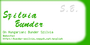 szilvia bunder business card